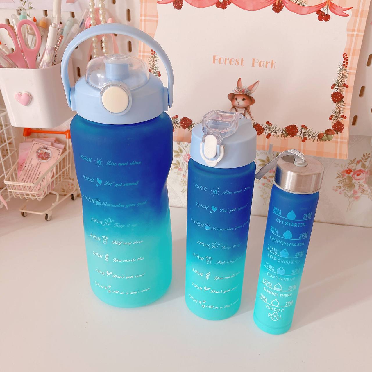 3-  piece water bottle set