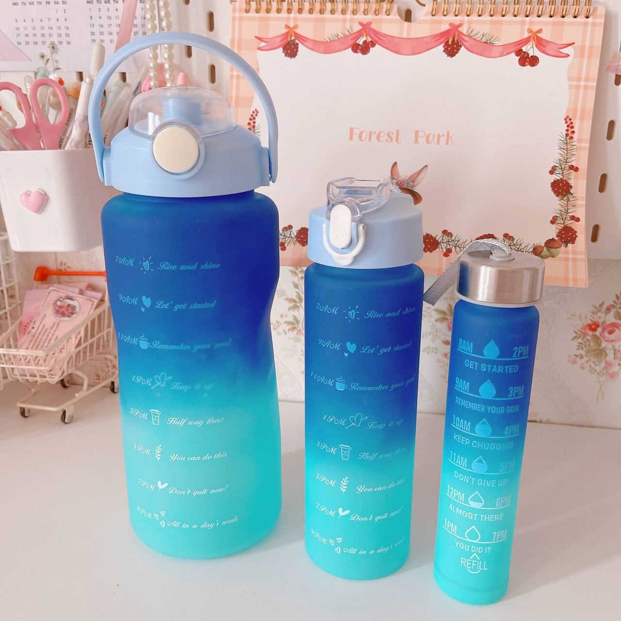 3-  piece water bottle set